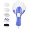 Electric Handheld Body Massager Full Body Vibrating Massager w/ 4 Interchangeable Massager Head