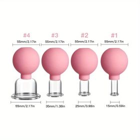 Reduce Puffiness & Improve Skin Health with Vacuum Cupping Glass Jar Cellulite Massager! (Color: Pink)